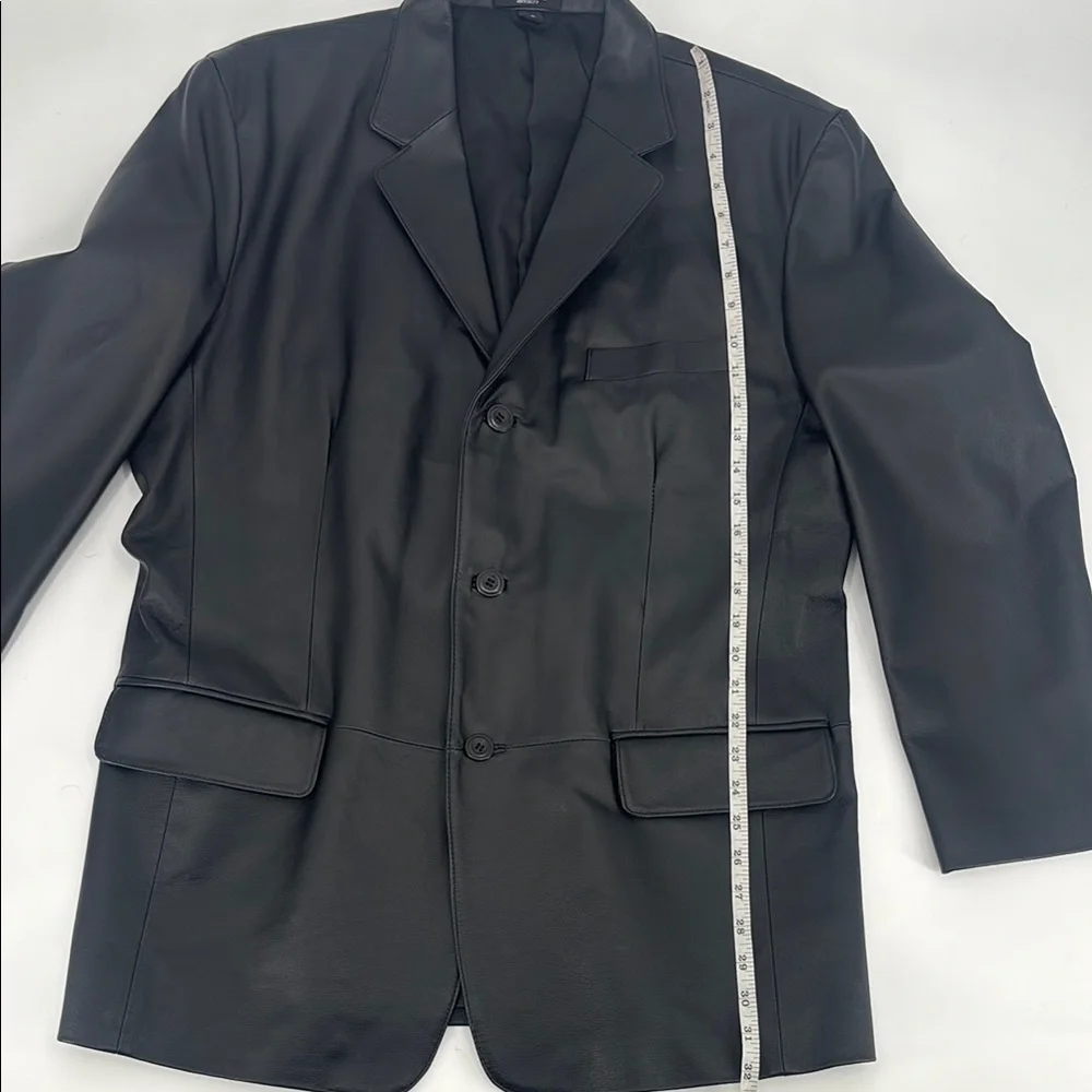 J. Ferrar Retro 70’s Genuine Leather Structured Sport Coat Jacket Blazer